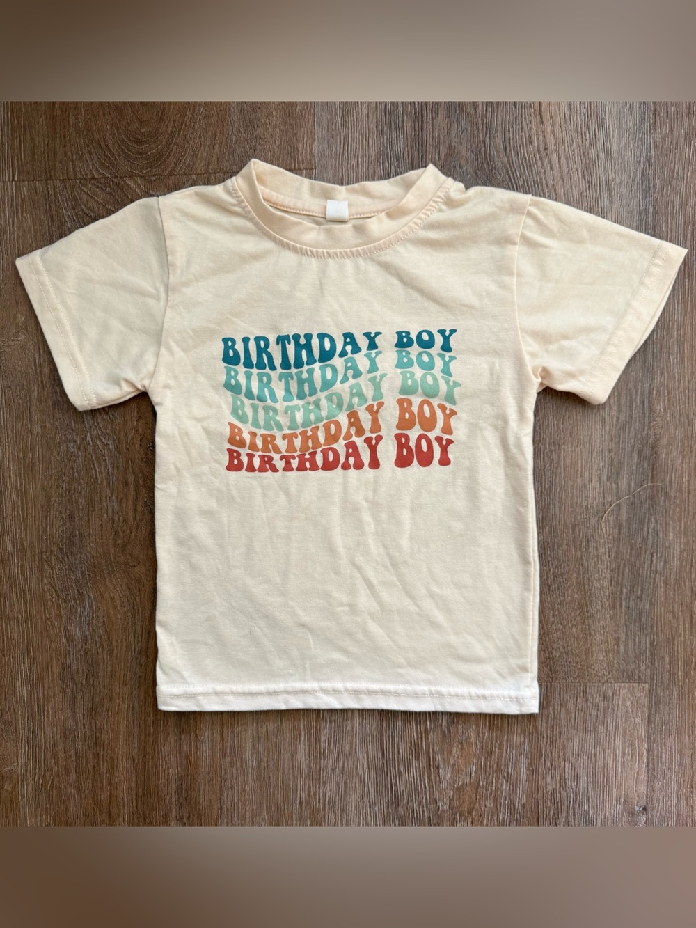Cream "Birthday Boy" Graphic Tee for Kids